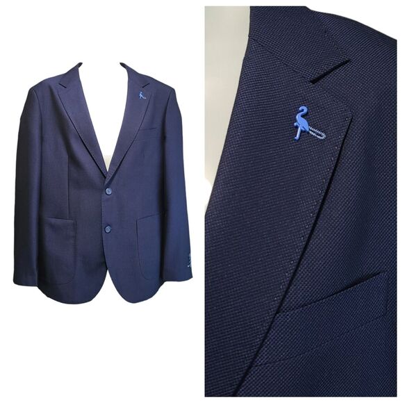 1930 Tailorbyrd Collection Blazer Jacket Sport Coat Men's 42R Navy Blue 2-Button